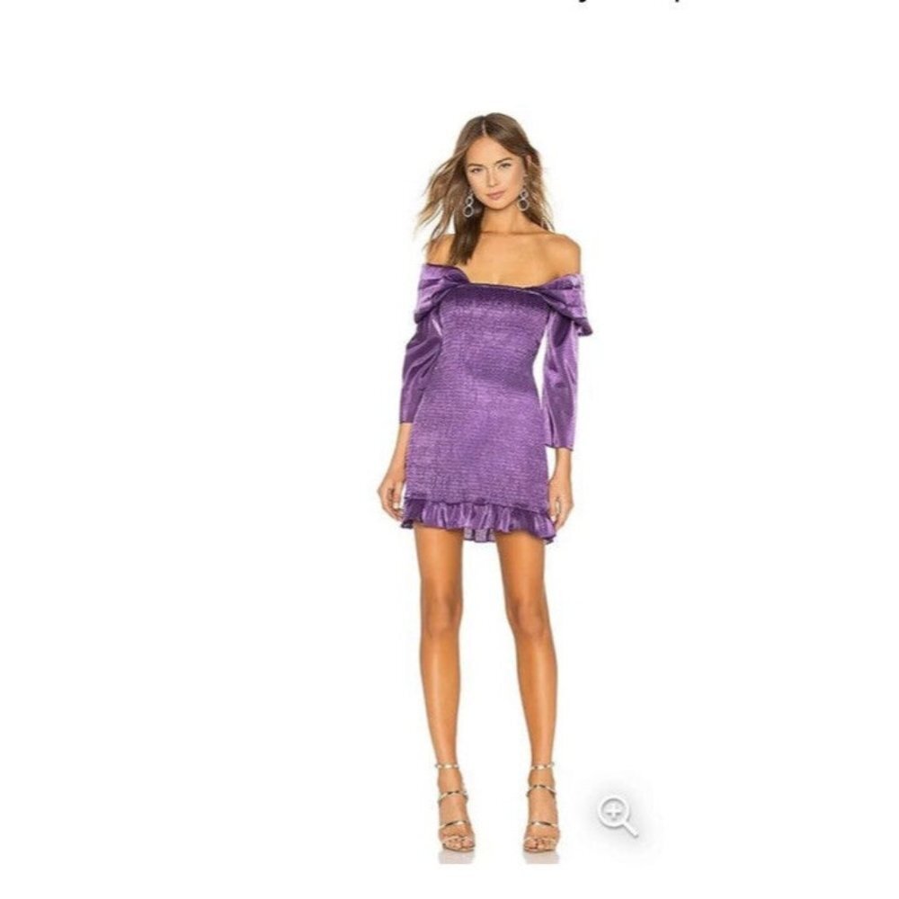 Lovers +‎ Friends Woman’s Orson Mini Dress in Royal Purple SZ L